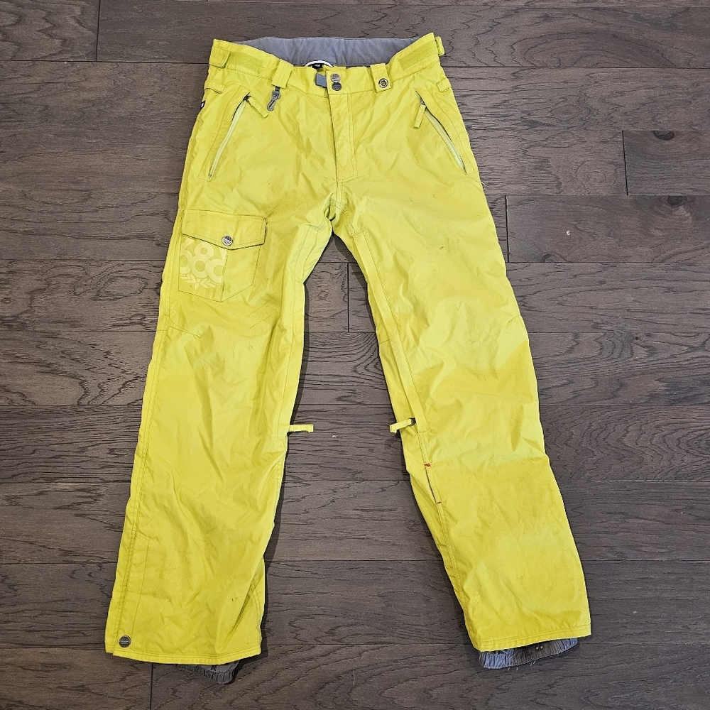 686 Mannual Data Snowboard Pants - Yellow Mens Small - 8K/5K Waterproof